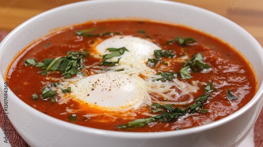 A bowl of stracciatella soup with egg ribbons and Parmesan floating in a rich broth. A bowl of stracciatella soup with egg ribbons and Parmesan floating in a rich broth.