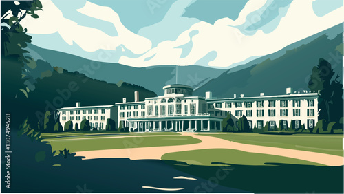 The Greenbrier- A Historic Retreat in Vector Art .eps