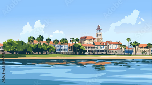 Scenic St. Augustine, Florida in Vector Art