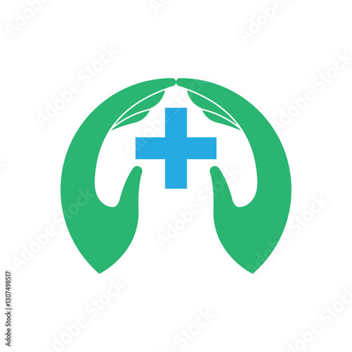 Abstract round symbol with happy human silhouette. Sport, fitness, medical or health care center logo design concept.