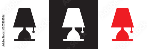 Home interior icon set. Furniture and house decoration icon. Isolated on white and black background. Vector illustration. EPS 10