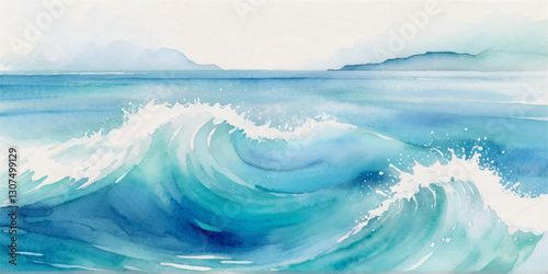 Abstract blue ocean sea surface water wave and curve line background. Vector illustration.
