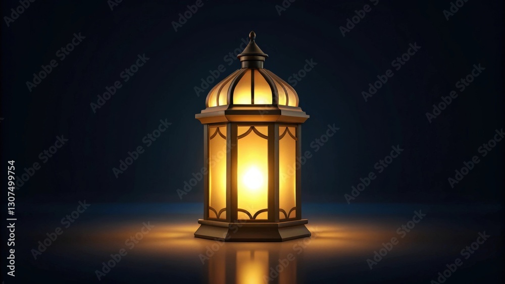 Fototapeta premium a close-up of a glowing lantern with intricate details, illuminating the darkness. It evokes a sense of warmth and tranquility