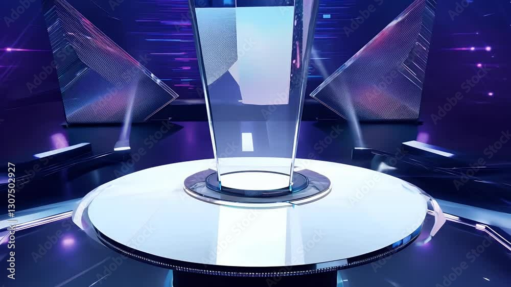 sleek futuristic 3D podium minimalist design ideal product showcases modern presentation displays high quality ultra HD looping animation