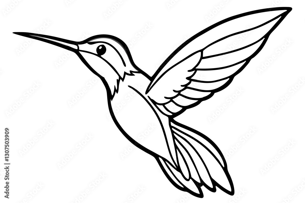 Stylized Hummingbird Line Drawing – Minimalist Bird in Flight Vector
Stylized Hummingbird Line Drawing – Minimalist Bird in Flight Vector