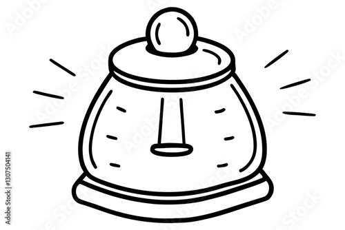 Minimalist Kitchen Timer Line Drawing – Cooking Icon Vector

