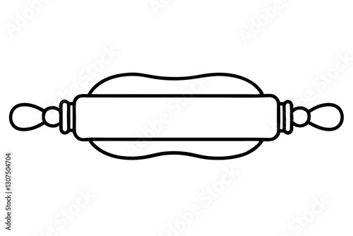 "Rolling Pin Icon Vector – Stylized Baking Tool Outline Illustration"

