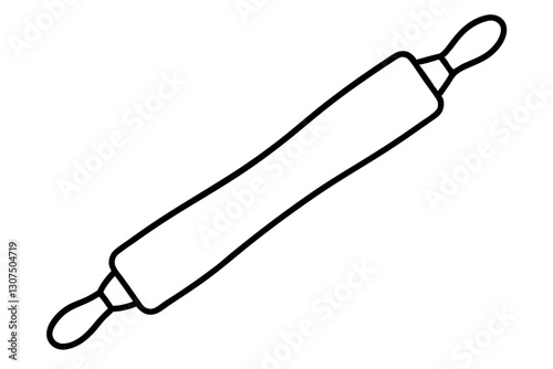 "Rolling Pin Icon Vector – Stylized Baking Tool Outline Illustration"

