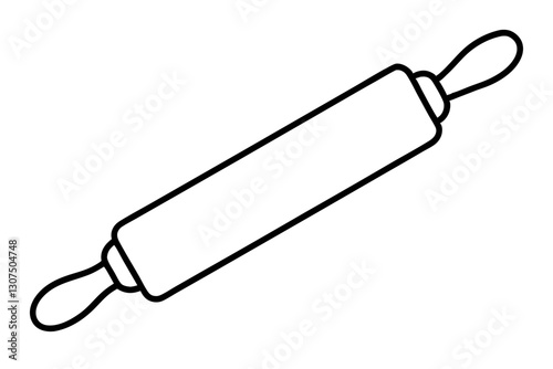 "Rolling Pin Icon Vector – Stylized Baking Tool Outline Illustration"

