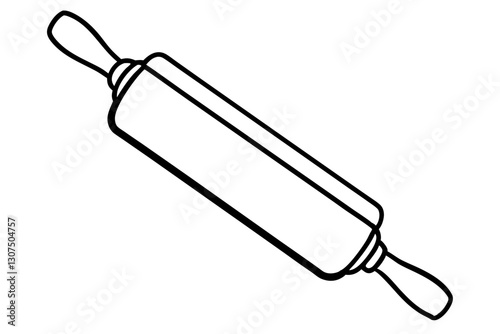 "Rolling Pin Icon Vector – Stylized Baking Tool Outline Illustration"


