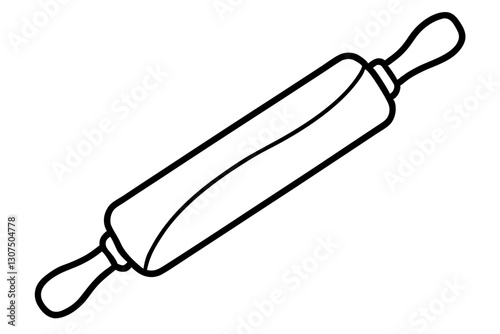 "Rolling Pin Icon Vector – Stylized Baking Tool Outline Illustration"

