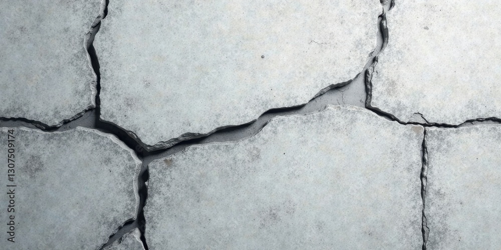 Obraz premium Cracked Concrete Surface Texture A Detailed High-Resolution Image of Broken Pavement Pieces Showing Extensive Fractures