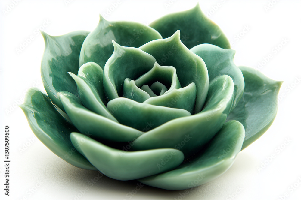 Fototapeta premium Close-up of a green succulent plant with detailed leaves.