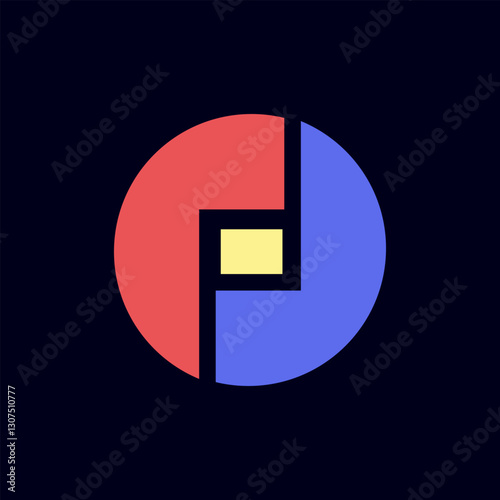 Abstract circle p and d logo vector