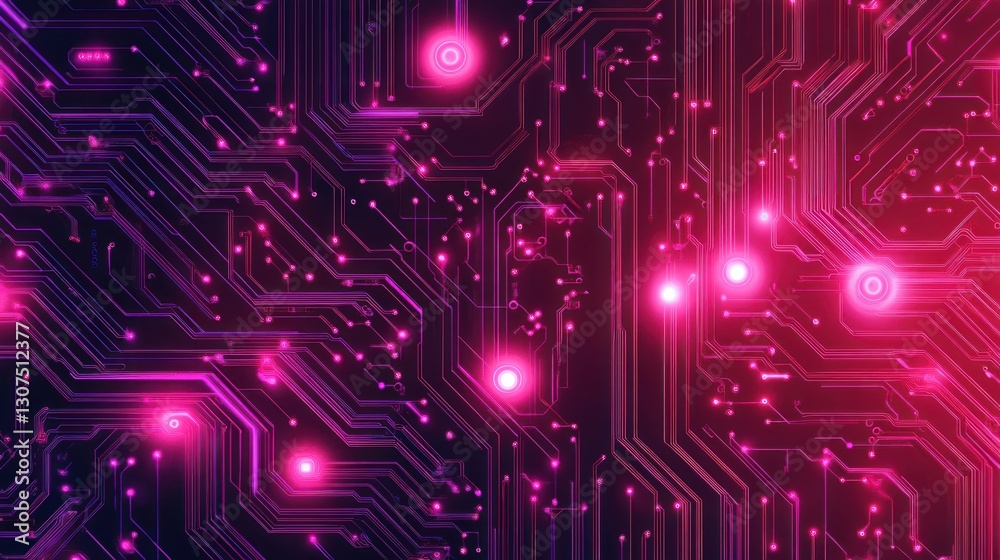 Abstract pink and purple circuit board glowing. Abstract pink and purple circuit board glowing.