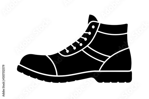 "Hiking Boot Vector Icon - Outdoor Footwear Graphic Illustration"

