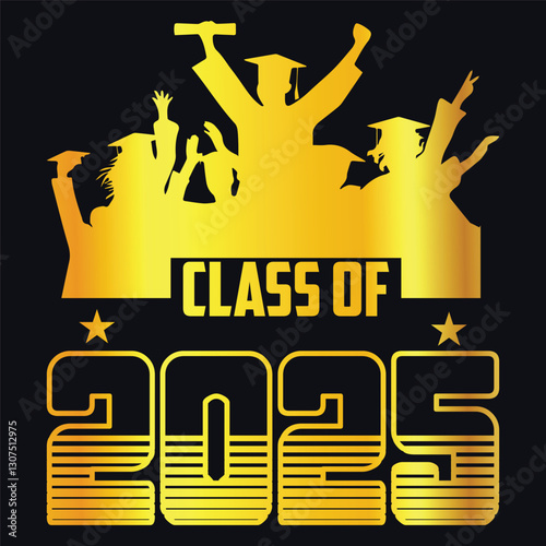 Class of 2025 typography design vector. Text for design, congratulation event, T-shirt, party, high school or college graduate. Editable class of 2025 typography design