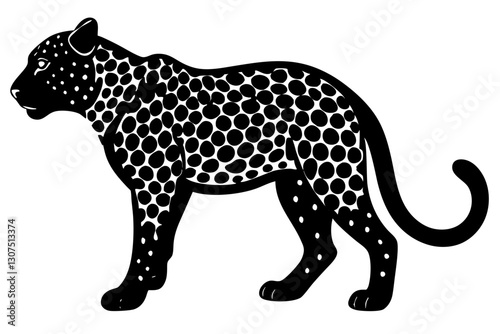 Leopard Silhouette Vector Illustration Design

