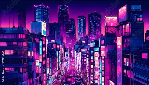 Neon Dreams - A Futuristic Tokyo Nightscape in Anime Style