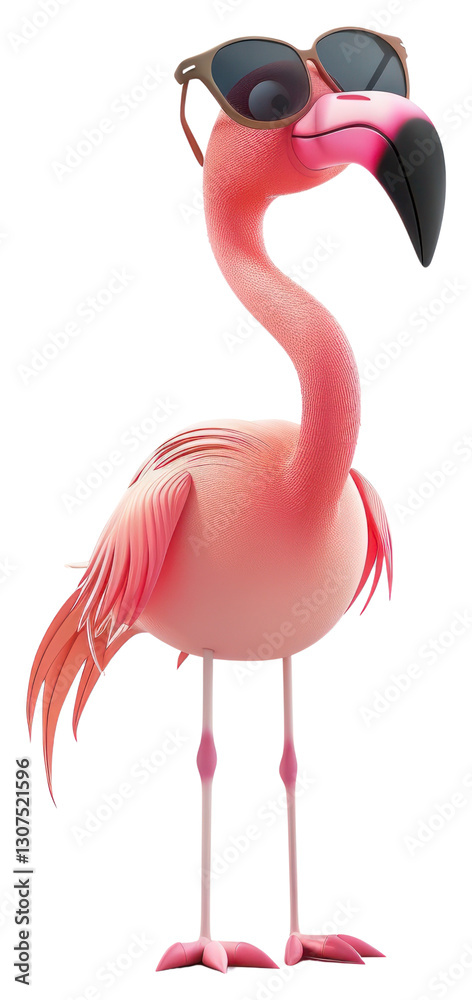 Naklejka premium PNG Cool flamingo wearing sunglasses
