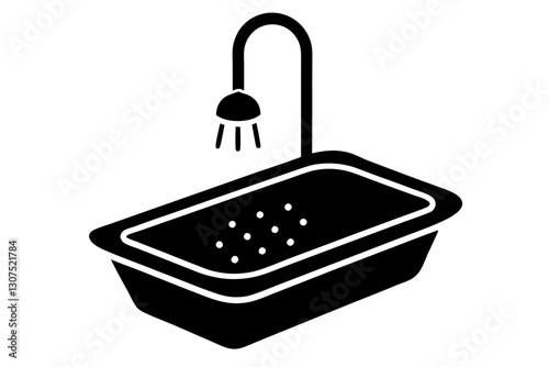 Shower Tray Icon Vector Illustration for Bathroom Design

