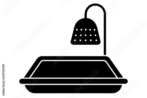 Shower Tray Icon Vector Illustration for Bathroom Design

