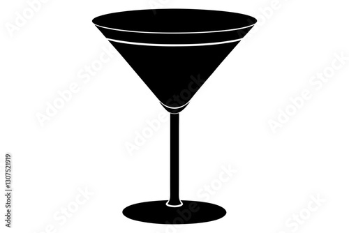 Cocktail Glass Silhouette Vector for Bar and Drink Designs

