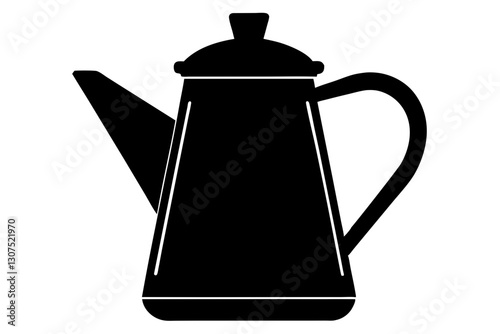 Coffee Pot Silhouette Vector for Café and Kitchen Design


