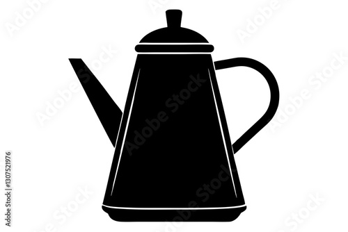 Coffee Pot Silhouette Vector for Café and Kitchen Design


