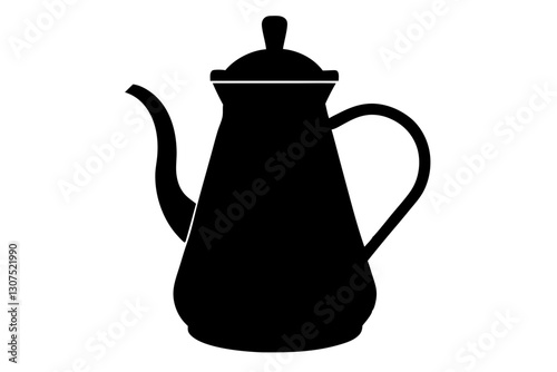 Coffee Pot Silhouette Vector for Café and Kitchen Design

