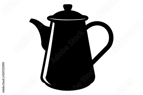 Coffee Pot Silhouette Vector for Café and Kitchen Design

