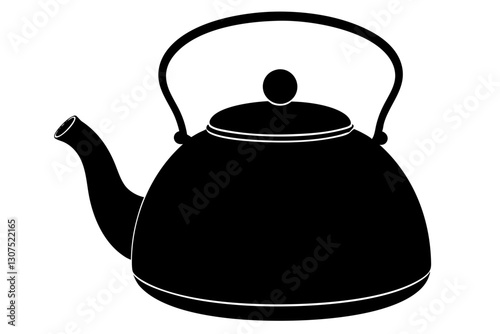Tea Kettle Silhouette Vector Illustration for Kitchen and Vintage Designs

