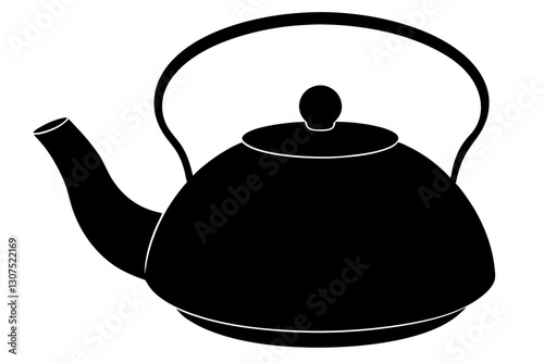 Tea Kettle Silhouette Vector Illustration for Kitchen and Vintage Designs

