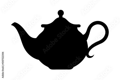 Tea Kettle Silhouette Vector Illustration for Kitchen and Vintage Designs

