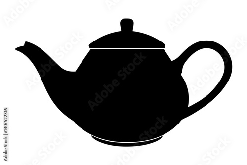 Tea Kettle Silhouette Vector Illustration for Kitchen and Vintage Designs

