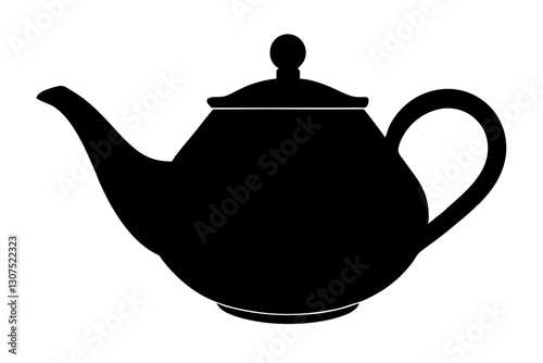 Tea Kettle Silhouette Vector Illustration for Kitchen and Vintage Designs

