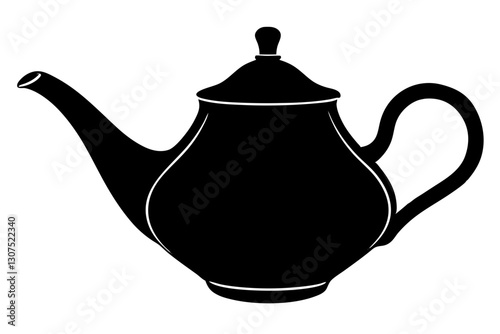 Tea Kettle Silhouette Vector Illustration for Kitchen and Vintage Designs

