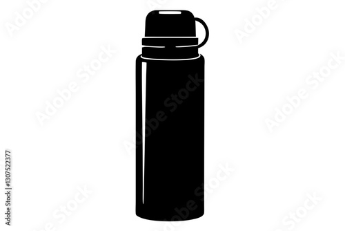 Thermos Bottle Silhouette Vector Illustration for Travel and Outdoor Designs

