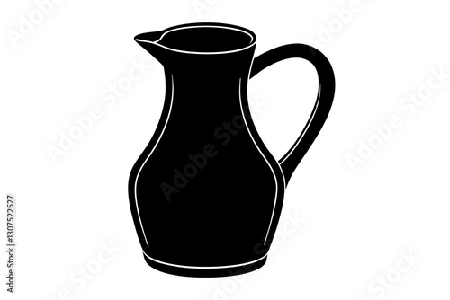 Water Jug Silhouette Vector Illustration for Rustic and Kitchen Themes

