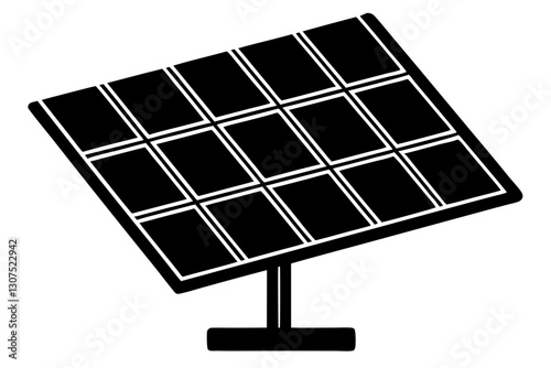 Solar Panel Icon – Vector Illustration for Renewable Energy and Sustainability Designs

