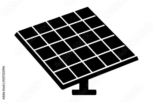 Solar Panel Icon – Vector Illustration for Renewable Energy and Sustainability Designs

