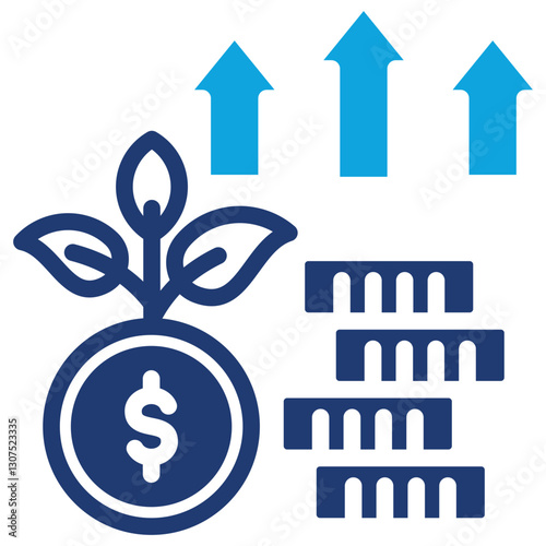 Growth Investing mixed color icon
