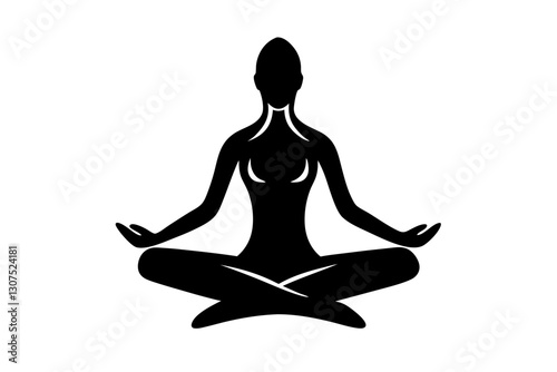 Yoga Pose Icon Vector Illustration in Minimal Line Style

