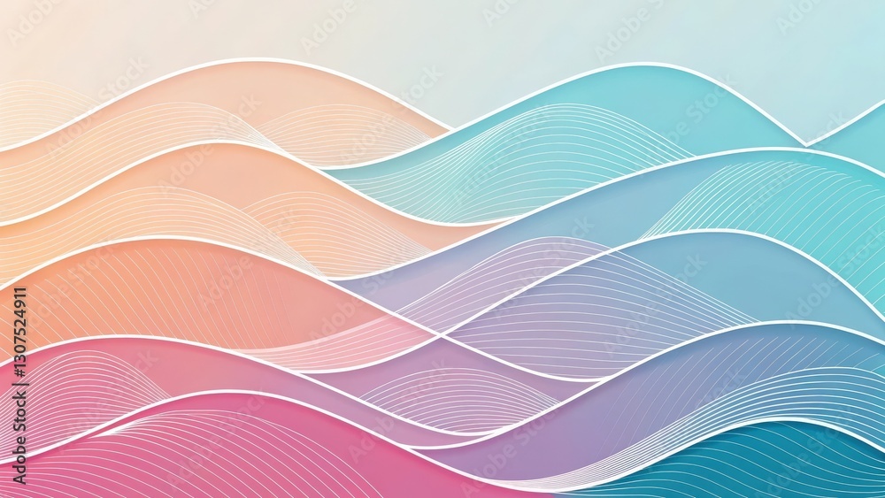 Obraz premium Abstract Pastel Wave Background