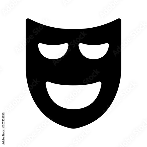 Theater mask icon color editable on white background