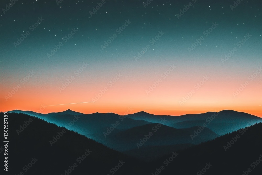 Fototapeta premium Majestic sunrise over mountain peaks and sky Generative AI