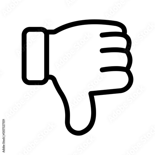 thumbs down icon color editable on white background