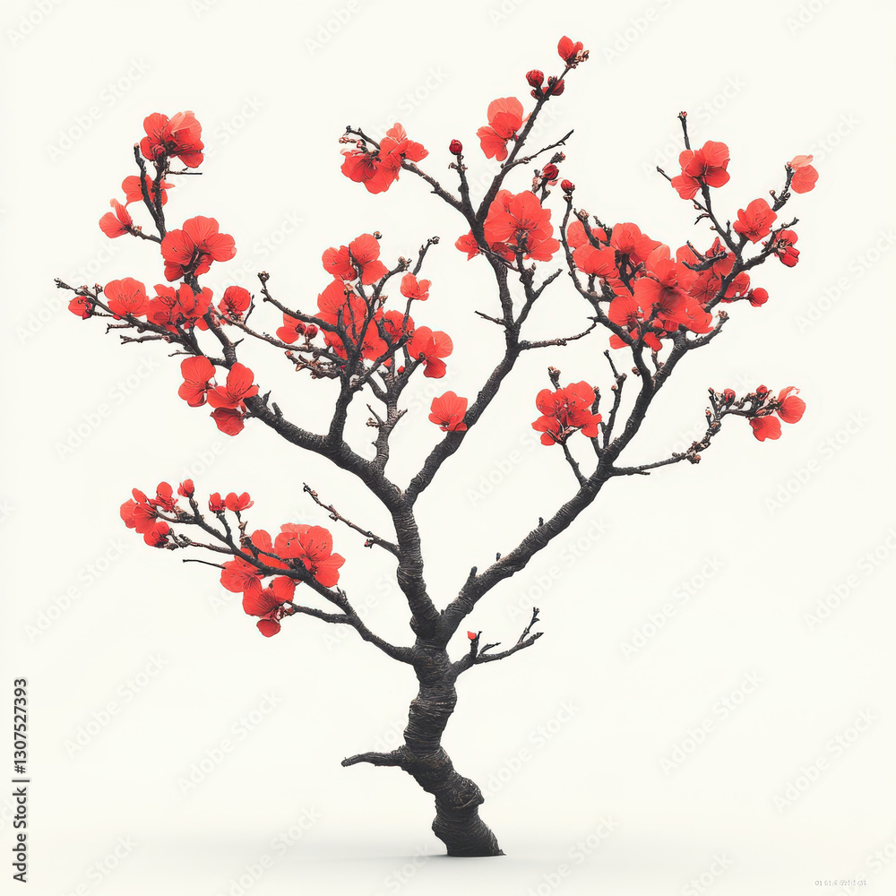 beautiful red flowering tree with delicate blossoms and intricate branches, symbolizing nature beauty and tranquility beautiful red flowering tree with delicate blossoms and intricate branches, symbolizing nature beauty and tranquility