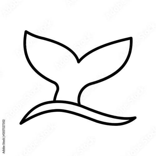 Whale Tail icon color editable on white background