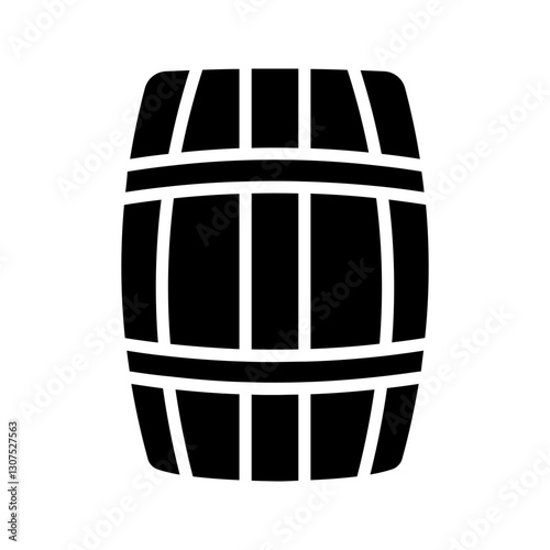 Wooden keg barrel icon color editable 